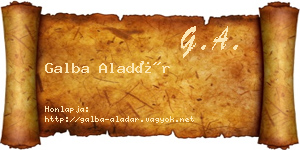 Galba Aladár névjegykártya